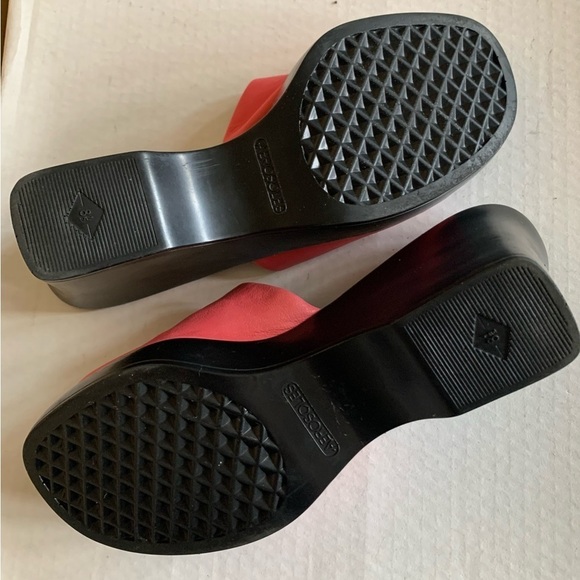 Aerosoles Wedge Sandals Summer Slides Clogs Salmon Pink Leather Heel 3 1/4” 8.5 - Picture 12 of 14
